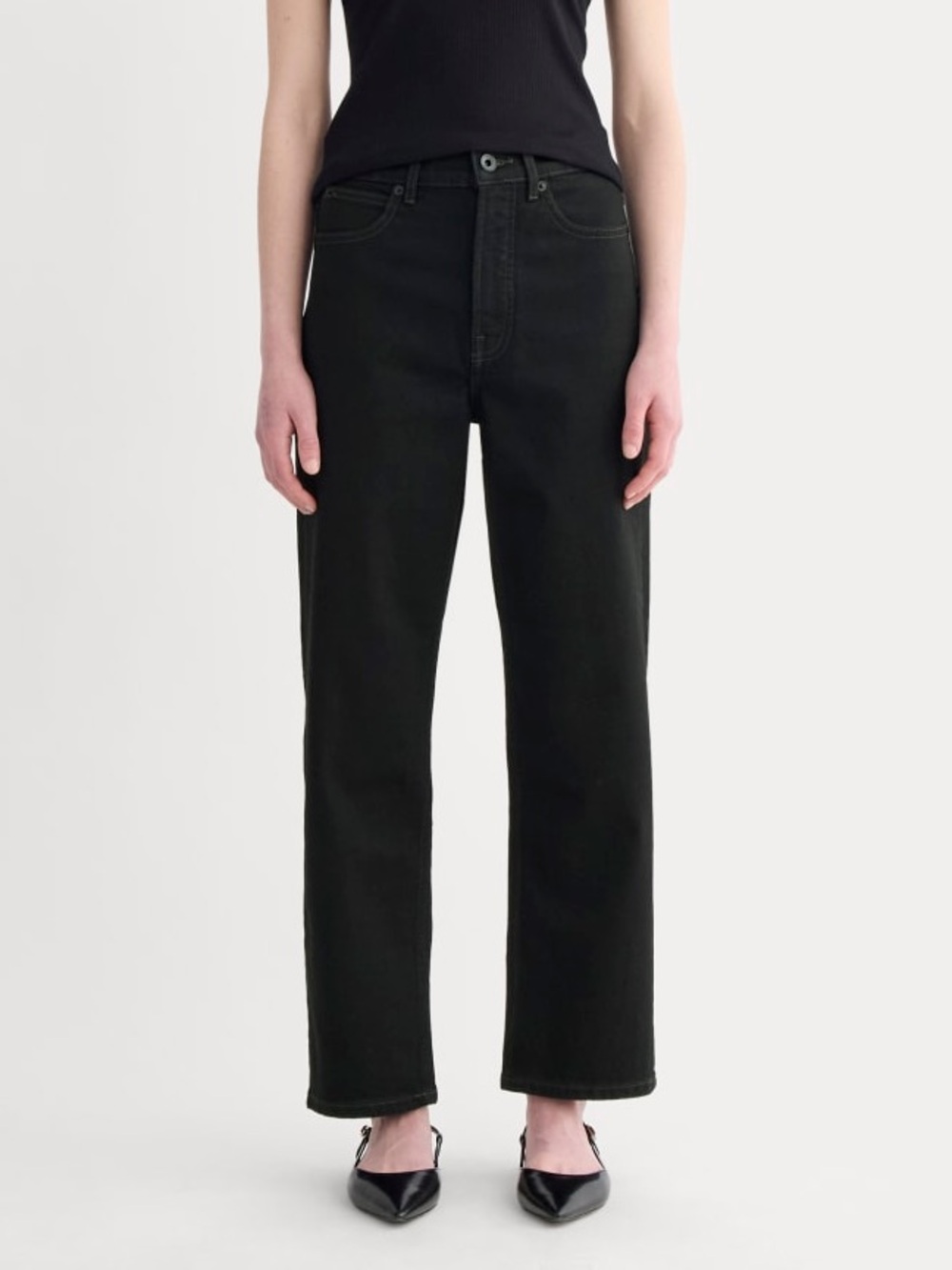 Everlane The Way High Jean Black Straight-Leg High-Rise Jeans